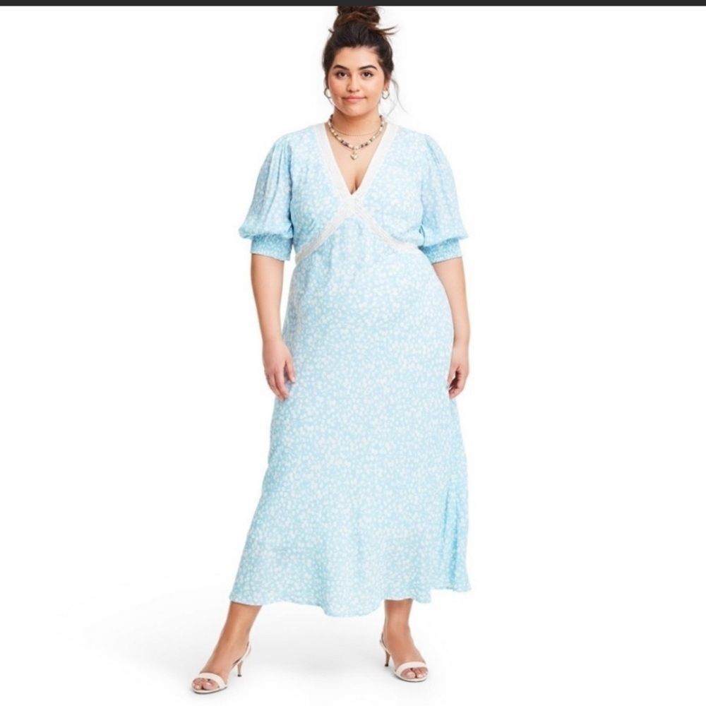 RIXO x Target Floral Puff Sleeve Swing Dress